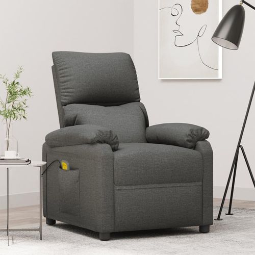 Massagesessel Dunkelgrau Stoff 348470