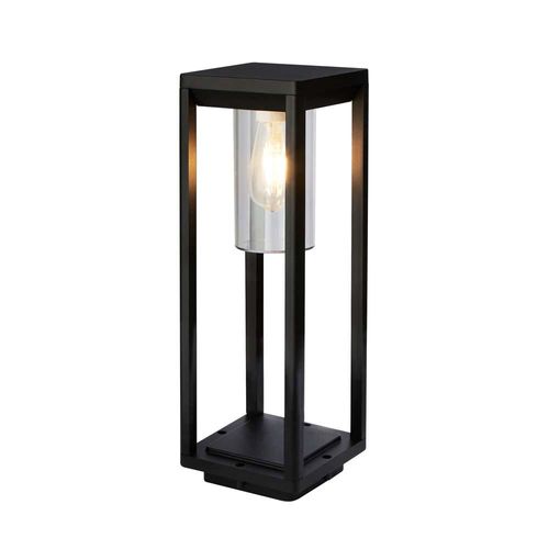 Sockelleuchte Atlanta 1-flammig Aluminium schwarz 45cm Stehleuchte IP44 Glas klar