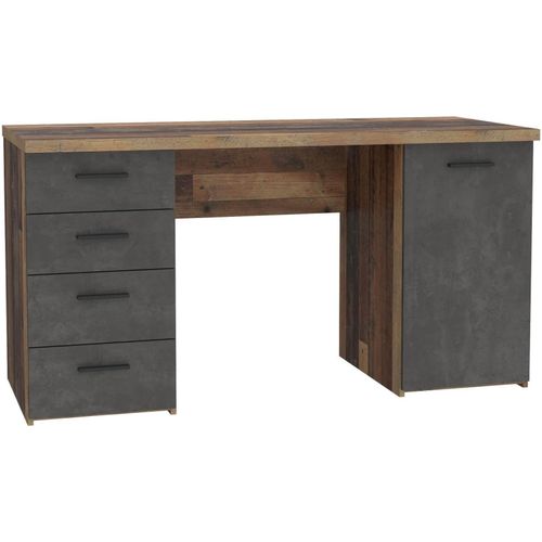 Schreibtisch NETBOB, Optik: Old Wood Vintage / Beton von Forte