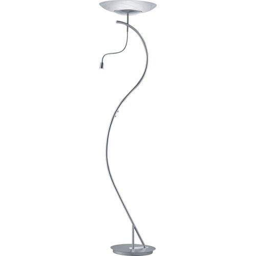 Deutsche LED Stehleuchte Silber Dimmbar Flex. Lesearm 2900lm Deckenfluter Ø 43cm