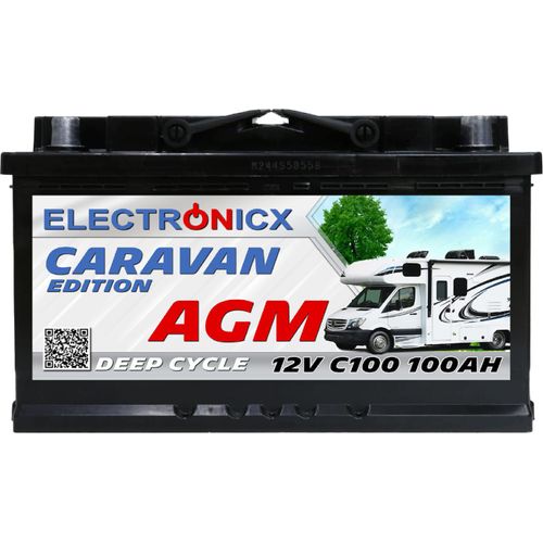 Electronicx Caravan Edition V2 AGM Batterie 100Ah 12V - Versorgungsbatterie für Wohnmobil & Boot