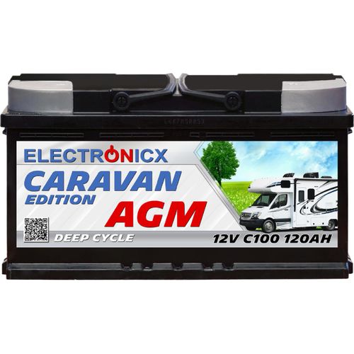 Electronicx Caravan Edition V2 AGM Batterie 120Ah 12V - Wohnmobil & Boot Versorgungsbatterie