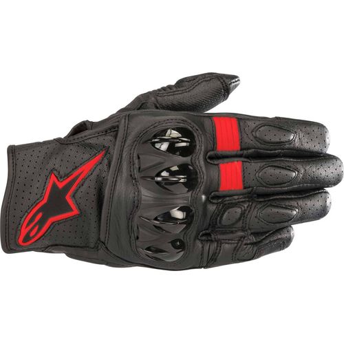 Alpinestars Celer V2 perforierte Motorrad Handschuhe, schwarz/rot, M