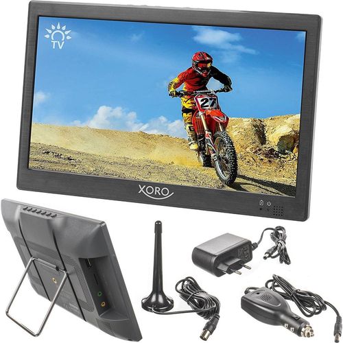 Xoro PTL 1055 Tragbarer LED TV 25,6 cm/10,1“ DVB-T2 Fernseher mit simpliTV für Österreich (Akku und Netzbetrieb, H265 HEVC, USB Mediaplayer, HDMI, Kopfhörerbuchse, Fernbedienung)