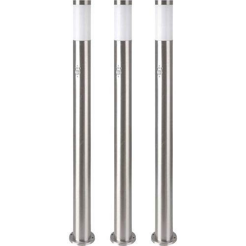 3x Stehleuchte silber, Bewegungsmelder, H 110 cm