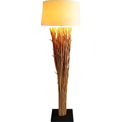 Lampe Stehlampe 175cm Holz Natur Beige Holzlampe Unikat Treibholz Leuchte