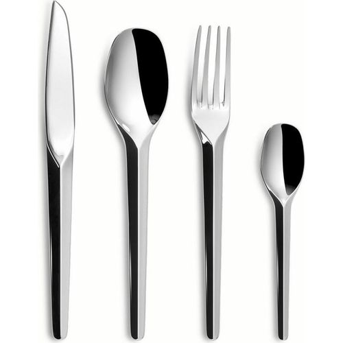 Comas Besteckset Aster Q14 24-tlg., Tafelbesteck mit geometrischen Griffen, Edelstahl 18/10, Spiegelfinish, 6471