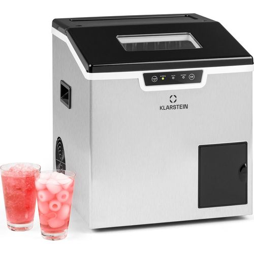 Klarstein Eiswürfelmaschine Klein, 3L Eiswürfelbereiter, Eiswürfelmaschine für 20kg Crushed Eis & Eiswürfel, Mini-Eiswürfelmaschine, Mittelgroße Eiswürfel, Eiswürfelbereiter Selbstreinigend
