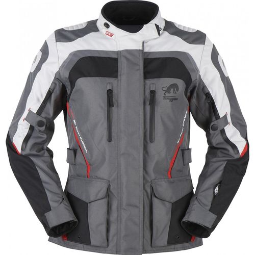 Furygan Apalaches Damen Motorrad Textiljacke, schwarz/grau/rot, XL
