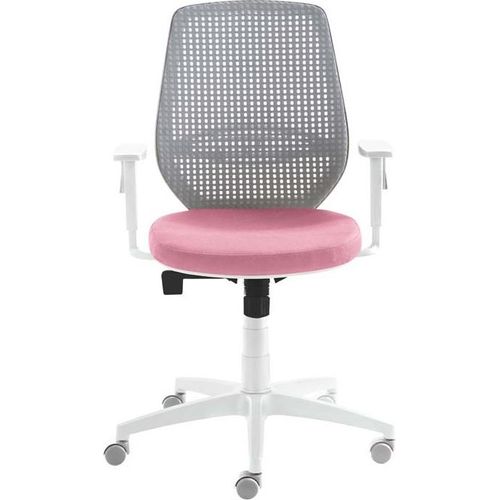 Drehstuhl mit Armlehne myLUNA Pink/Silbergrau
