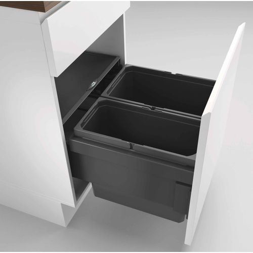 NABER Abfallsorter Cox® Base 360 S/500-2 Anthrazit mit 38 (22 + 16) Liter Volumen für 50 cm Schrankbreite