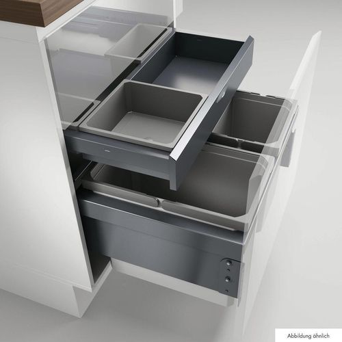 Naber Abfallsammler Cox® Base 360 S/600-3 mit Base-Board, anthrazit, ohne Biodeckel, H 460mm 8013374