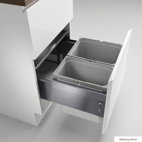 NABER 8013401 Abfallsammler 27,5 (12+15,5) Liter COX® BASE 360 K/500-2 mit Biodeckel, anthrazit, H 360 mm