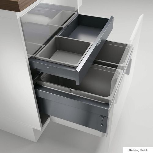 NABER 8013373 Abfallsammler 44 (2x22) Liter Cox® Base 360 S/600-2 mit Base-Board, anthrazit, H 460 mm