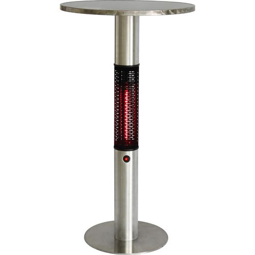 Tisch mit Heizfunktion Edelstahl Heizpilz Stehtisch Heizung Balkon 1500W Modell: CAPELLA Jet-Line