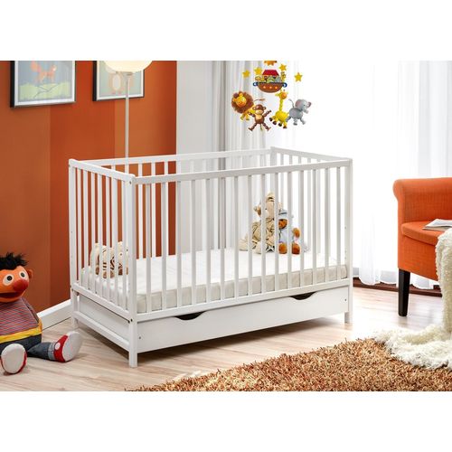 Babybett Kinderbett Gitterbett Beistellbett + Matratze Schublade CYPI 120x60