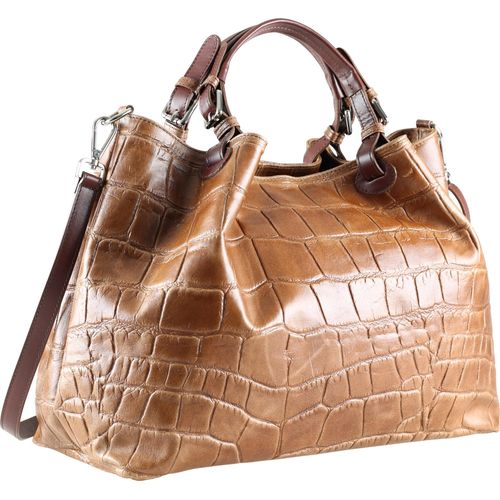 XL Ledertasche McBarth mit Kroko Prägung von collezione alessandro