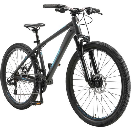 BIKESTAR Alu Mountainbike 26 Zoll | 21 Gang Hardtail Sport MTB 16 Zoll Rahmen Scheibenbremse Federgabel | Schwarz Blau