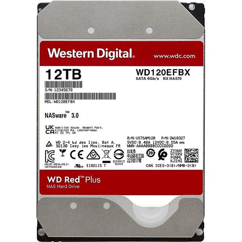 Western Digital 12TB 7200rpm SATA-600 256MB Red Plus WD120EFBX