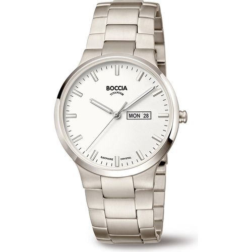 Boccia Herren-Uhr 3649-01 Titan mit weißem Ziffernblatt