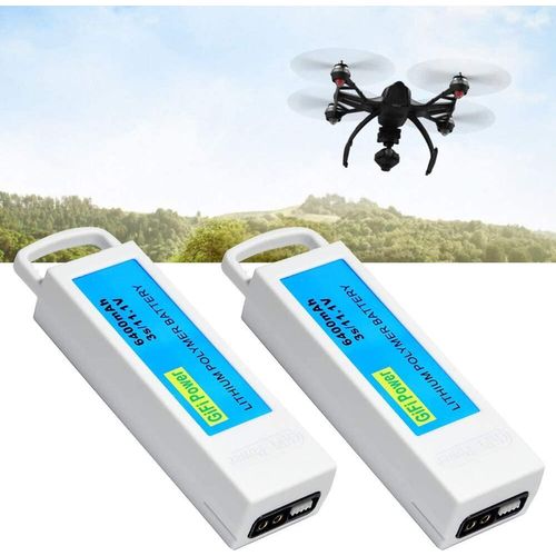 2er Pack 11,1V 6400mAh 3S Hochgeladene Lipo-Batterie Lithium-RC-Akku Wiederaufladbare Batterie für Yuneec Q500 Q500 RC Quadcopter