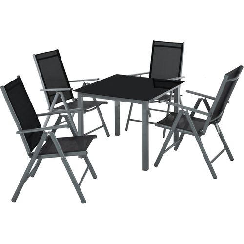 Sitzgruppe Stabia mit Aluminiumgestell, für 4 Personen