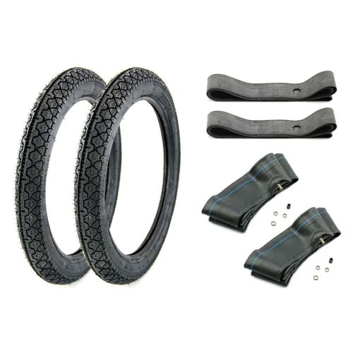 SET 2 Heidenau K36/1 Reifen 2,75 x 16 Zoll 46J TT + Schlauch & Felgenband für Simson