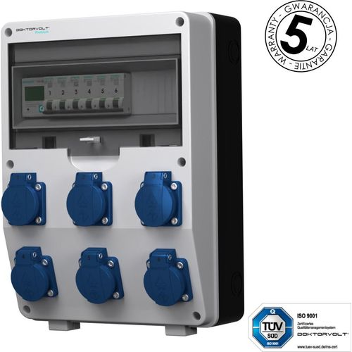 Stromverteiler pTD-S 6x230V 1P Stromzähler SIEMENS und MENNEKES Doktorvolt 4814