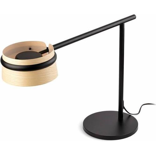 Tischleuchte LOOP LED 6W 2700K Stahl mattschwarz, Eschenholz L:65cm H:45cm