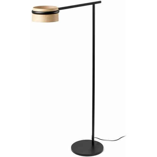 Stehleuchte LOOP LED 6W 2700K Stahl mattschwarz, Eschenholz L:65cm H:125cm