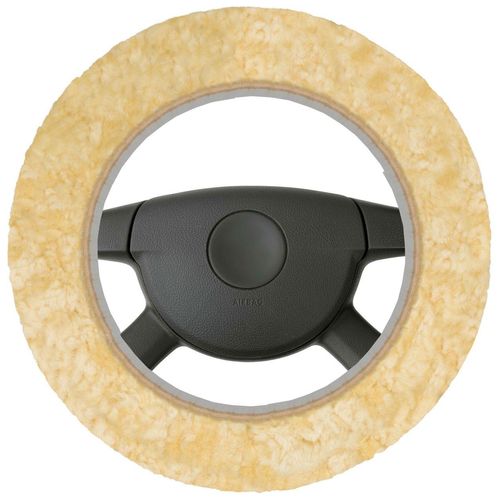 Lenkradbezug Lammfell beige