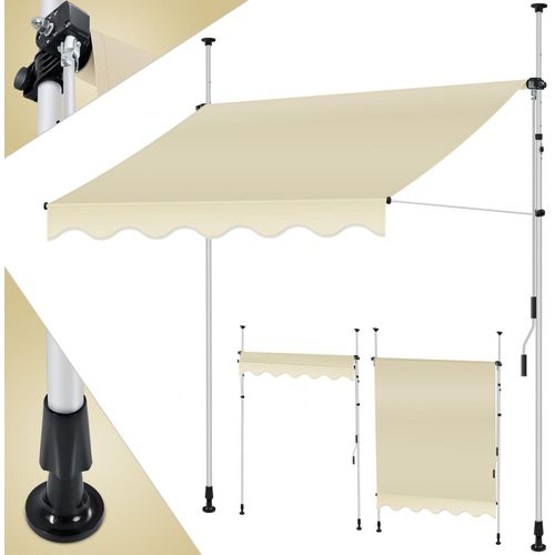 KESSER® Klemmmarkise mit Handkurbel Balkon, Balkonmarkise ohne Bohren, UV-beständig höhenverstellbar wasserabweisend , Sonnenschutz, Terrassenüberdachung , einfache Montage