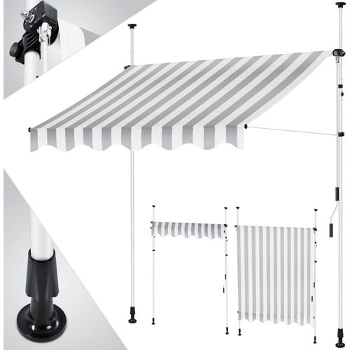 KESSER® Klemmmarkise mit Handkurbel Balkon, Balkonmarkise ohne Bohren, UV-beständig höhenverstellbar wasserabweisend , Sonnenschutz, Terrassenüberdachung , einfache Montage