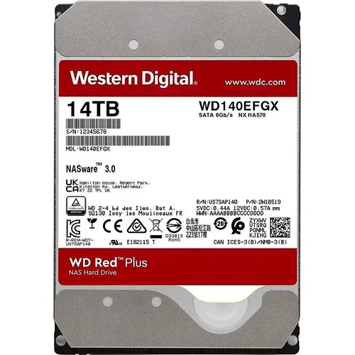 Western Digital 14TB 7200rpm SATA-600 512MB Red Plus WD140EFGX