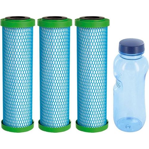 3x Filterpatrone EM Premium 5 Carbonit & Tritan Trinkflasche 0,5l