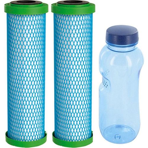 2x Filterpatrone EM Premium 5 Carbonit & Tritan Trinkflasche 0,5l