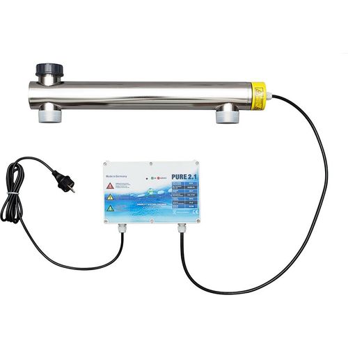 UV Anlage PURE 2.1 50 Watt zur Entkeimung von Wasser 2 Zoll / inch