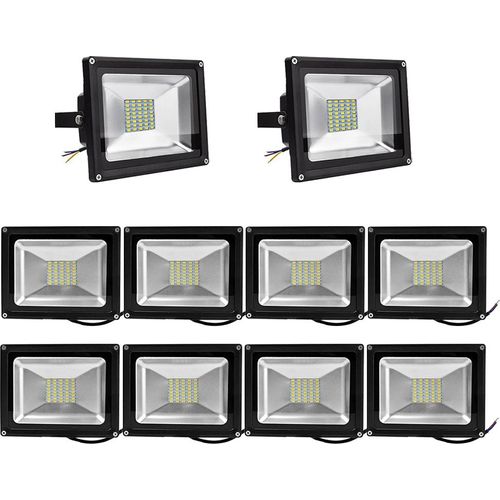 10pcs 30W SMD LED Strahler Fluter,Greenmigo IP65 Flutlicht Leuchtmittel Baustrahler Scheinwerfer Warmweiß Wandstrahler Außenstahler Leuchtmittel 85-265V AC