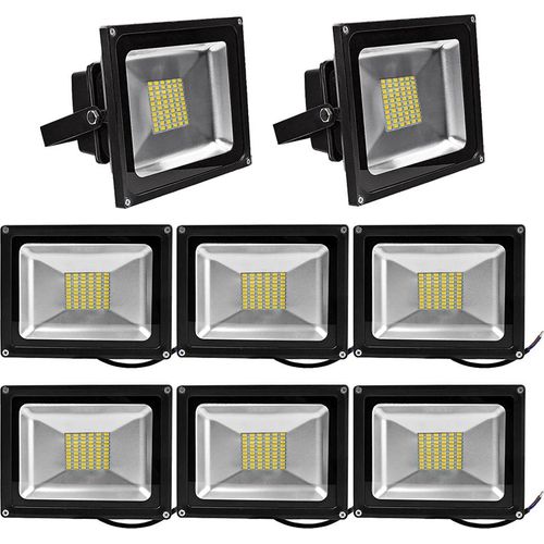 Greenmigo 8pcs 50W LED Strahler Fluter SMD LED Fluter,IP65 Flutlicht Leuchtmittel Baustrahler Scheinwerfer Warmweiß Wandstrahler Außenstahler Leuchtmittel 85-265V AC