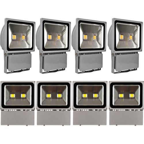 8pcs 100W LED Fluter Außen Strahler Flutlicht,Greenmigo Kaltweiß Wasserdicht IP65 Super Helles Sicherheitsbeleuchtung für Garten,Hof,Lager,Platz,Plakatwand