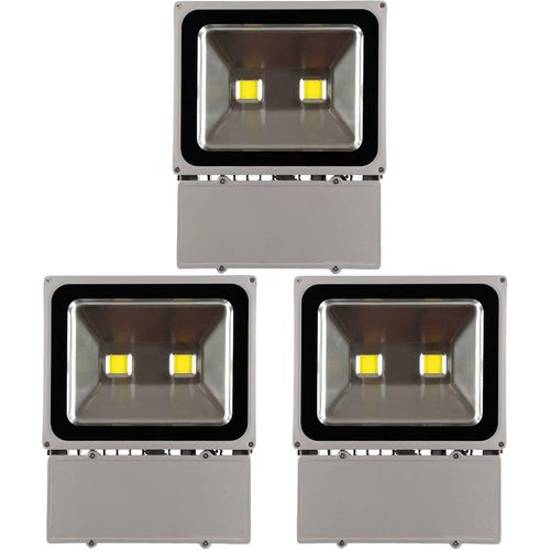 Greenmigo 3X 100W LED Fluter Außen Kaltweiß Flutlicht Strahler Scheinwerfer IP65 Baustrahler Leuchtmittel Strahler