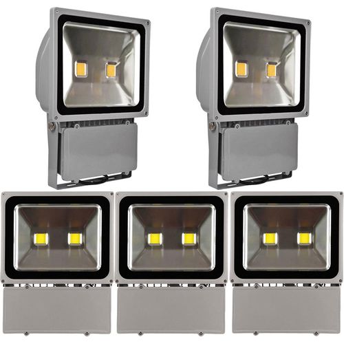 Greenmigo 5pcs 100W LED Strahler Flutlichtstrahler LED Fluter Flutlicht Scheinwerfer Innenstrahler Außenstrahler Wasserdicht IP65 Gartenstrahler Wandstrahler