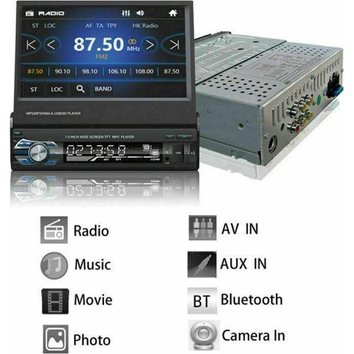 7 Zoll 1 DIN AUTORADIO GPS BLUETOOTH USB TF FM Audio Video player Touchscreen Phone link.