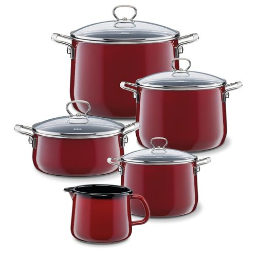 RIESS Topfset Rosso 5teilig rot Emaille