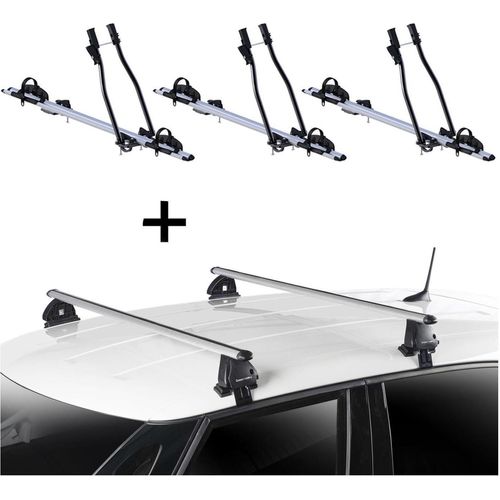 3x Fahrradträger SAGITTAR + Dachträger VDP EVO ALU kompatibel mit für Opel Astra K 5 Türer ab 2015