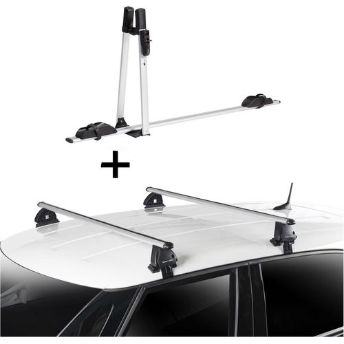 1x VDP Fahrradträger ALU Premium + Dachträger VDP EVO ALU kompatibel mit für Opel Corsa F 5 Türer ab 2019
