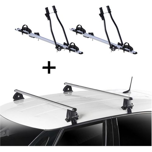 2x Fahrradträger SAGITTAR + Dachträger VDP EVO ALU kompatibel mit für Volvo V40 II 5 Türer ab 2012 Image