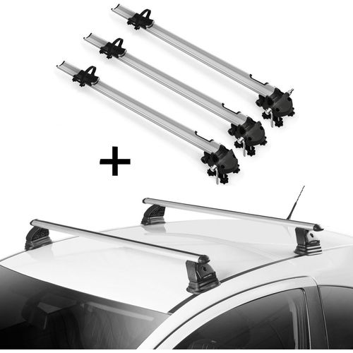 3x Fahrradträger Bike Pro + Dachträger VDP EVO ALU kompatibel mit für Peugeot 3008 5 Türer 2009-2016