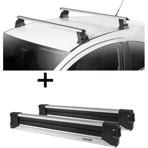 Skiträger YELO 6 Paar Ski + Dachträger VDP EVO ALU kompatibel mit für Opel Vectra C 4 Türer 2002-2008