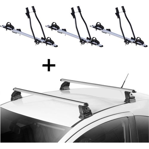 3x Fahrradträger SAGITTAR + Dachträger VDP EVO ALU kompatibel mit für Mercedes GLE Coupè (C292) 5 Türer 2015-2019